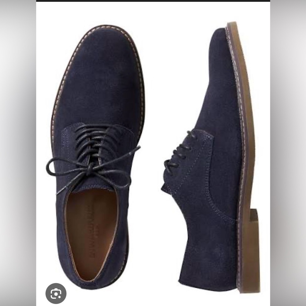 Banana Republic men’s navy oxford suede lace up shoes size 10
